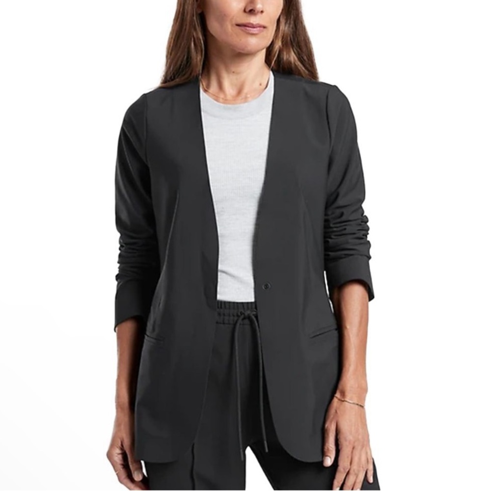Athleta laser cut long sleeve blazer Business Work Attire Professional outerwear